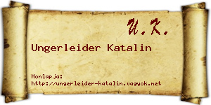 Ungerleider Katalin névjegykártya
